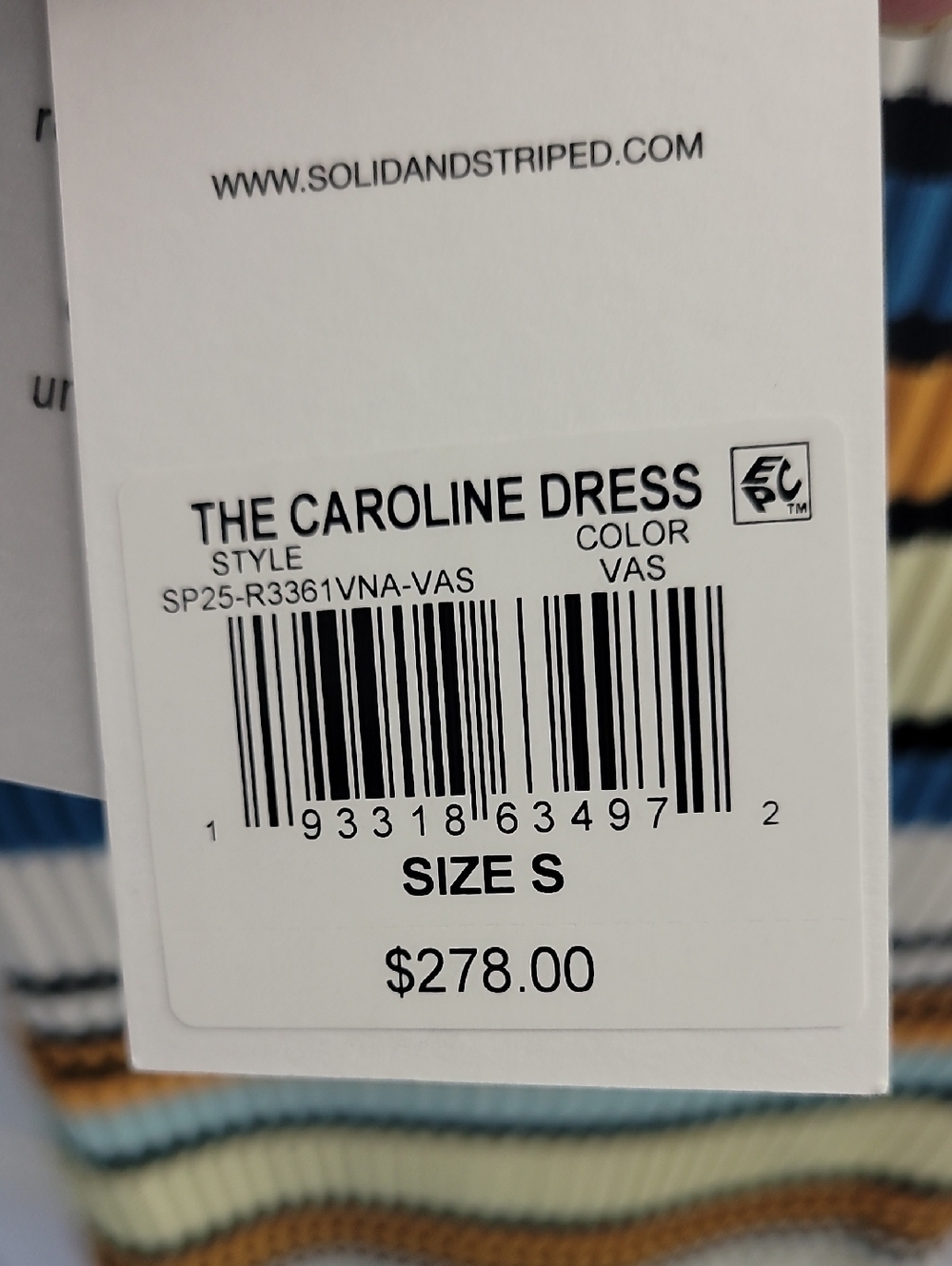 Solid & Striped The Caroline Strapless Maxi Dress S Variegated Stripe Knit NWT - Picture 8 of 10